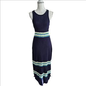 Absolultely Famous Navy Blue Sleeveless Knitted Maxi Dress Size M